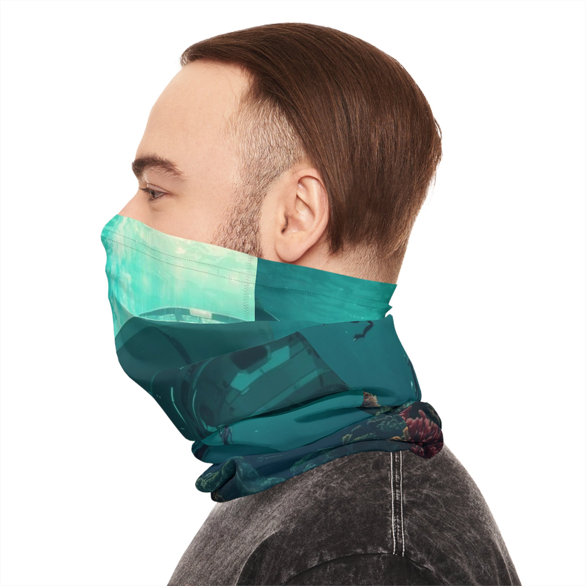 Underwater UFO Divers Neck Gaiter | Sci‑Fi  Alien Graphic Face Mask