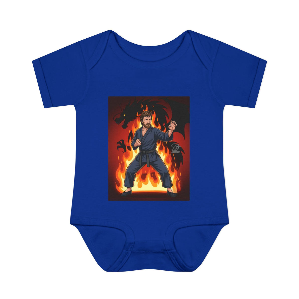 Flame Ninja Infant Bodysuit | Dragon Fire Martial Arts Baby Onesie