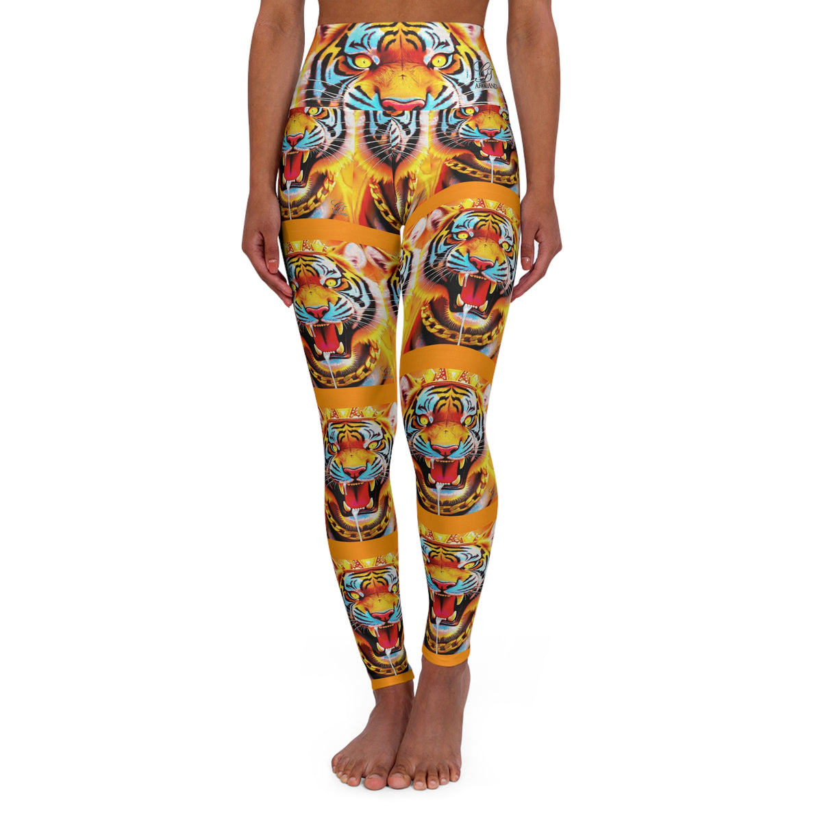 Tiger Monogram Fire King High Waisted Yoga Leggings by GT Artland