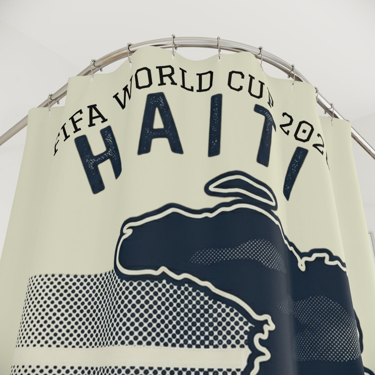 Map of Haiti, World Cup 2026 Shower Curtain | Island of Resilience