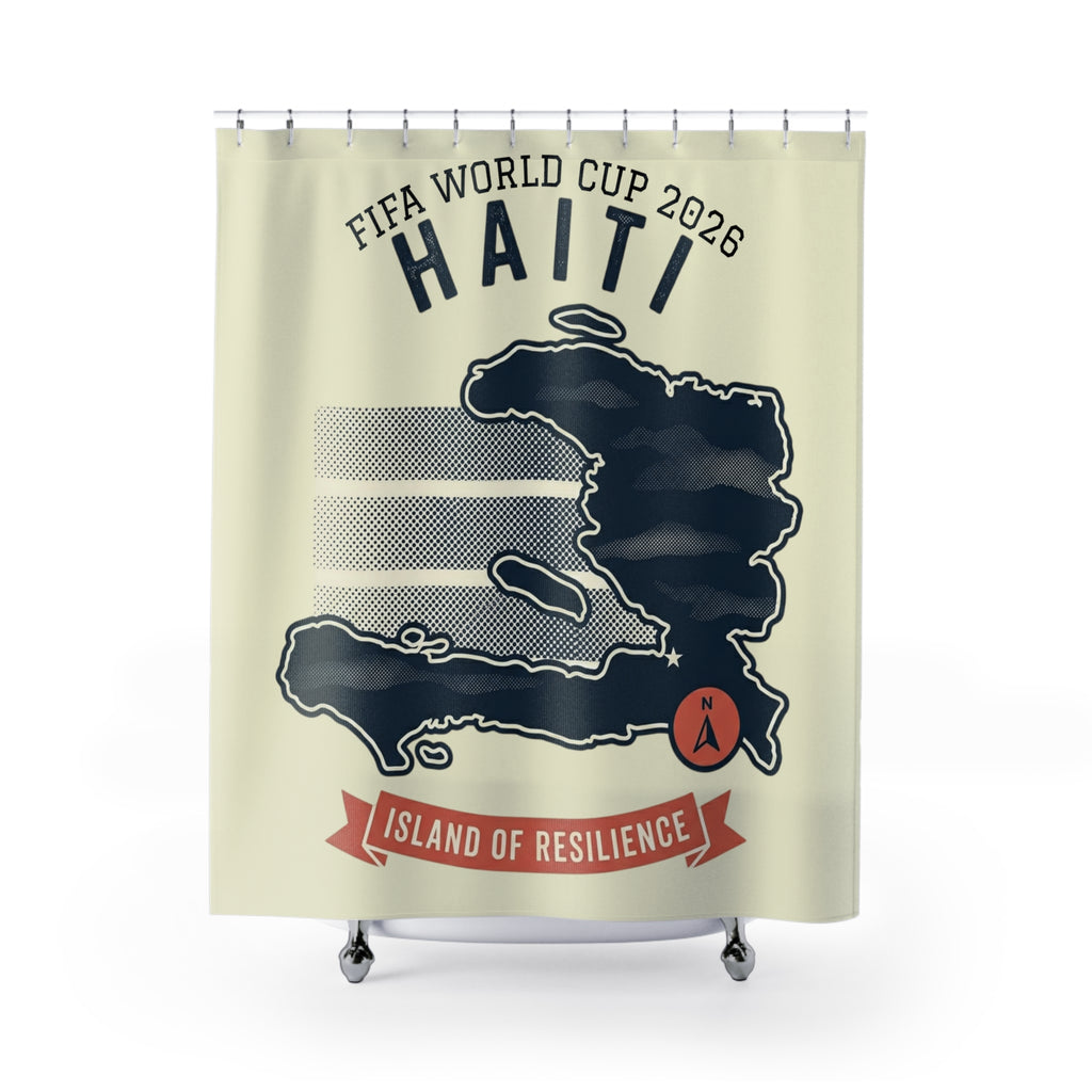 Map of Haiti, World Cup 2026 Shower Curtain | Island of Resilience