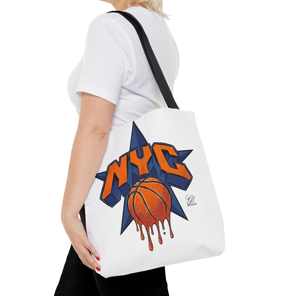 NYC Dripping Basketball Tote Bag | City Basketball Design by GT Artland