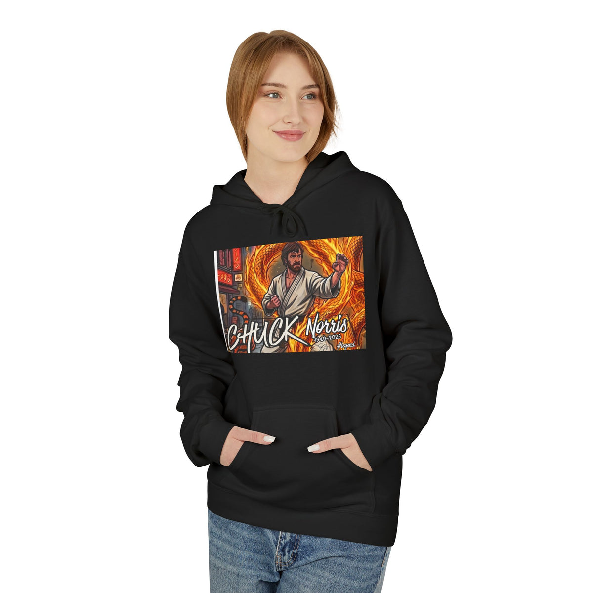 Chuck Norris Martial Arts Hoodie | Action Illustration, Retro Fight Scene by GT Artland