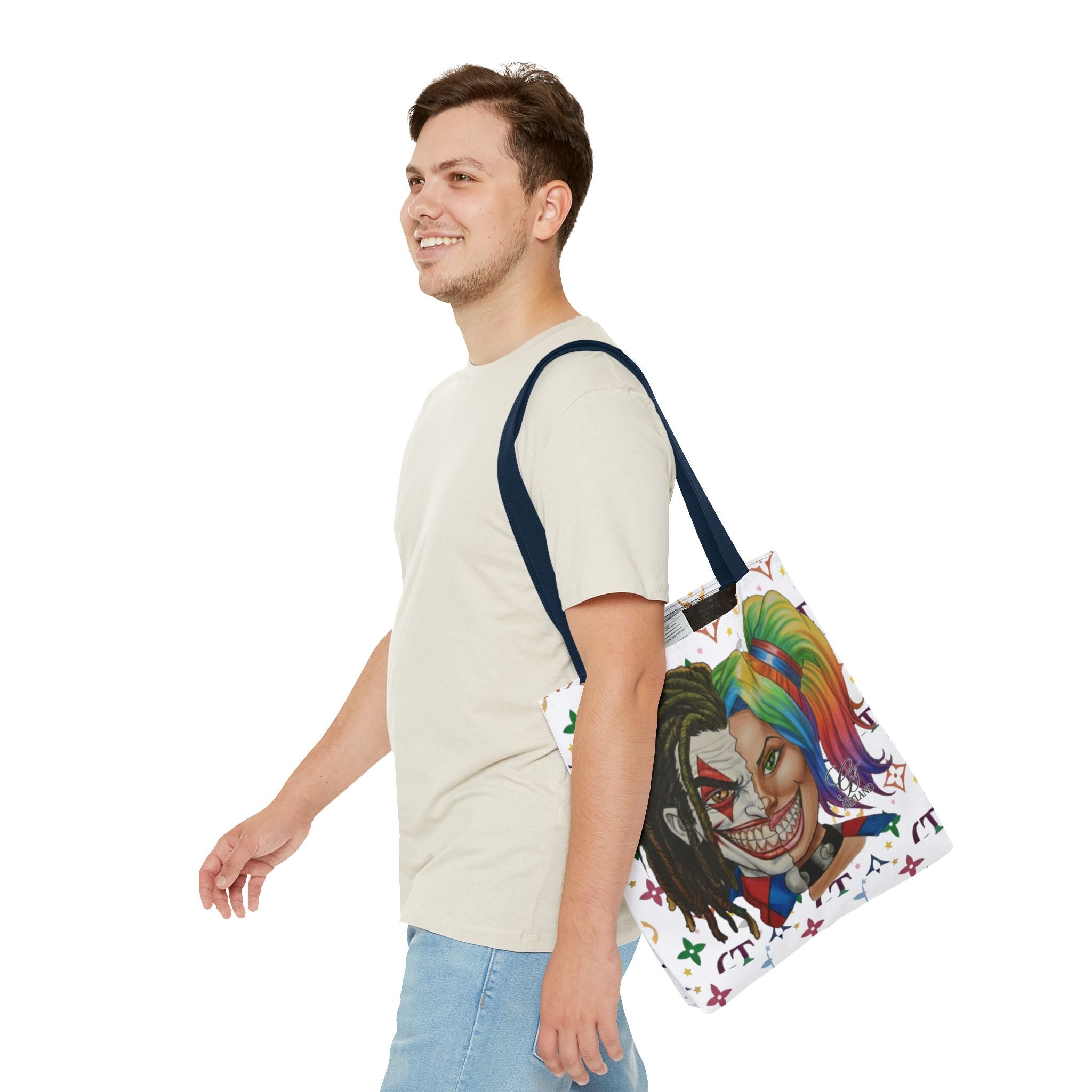 Two Faced Clown Couple Face Tote Bag – Urban Duo Swag by GT Artland