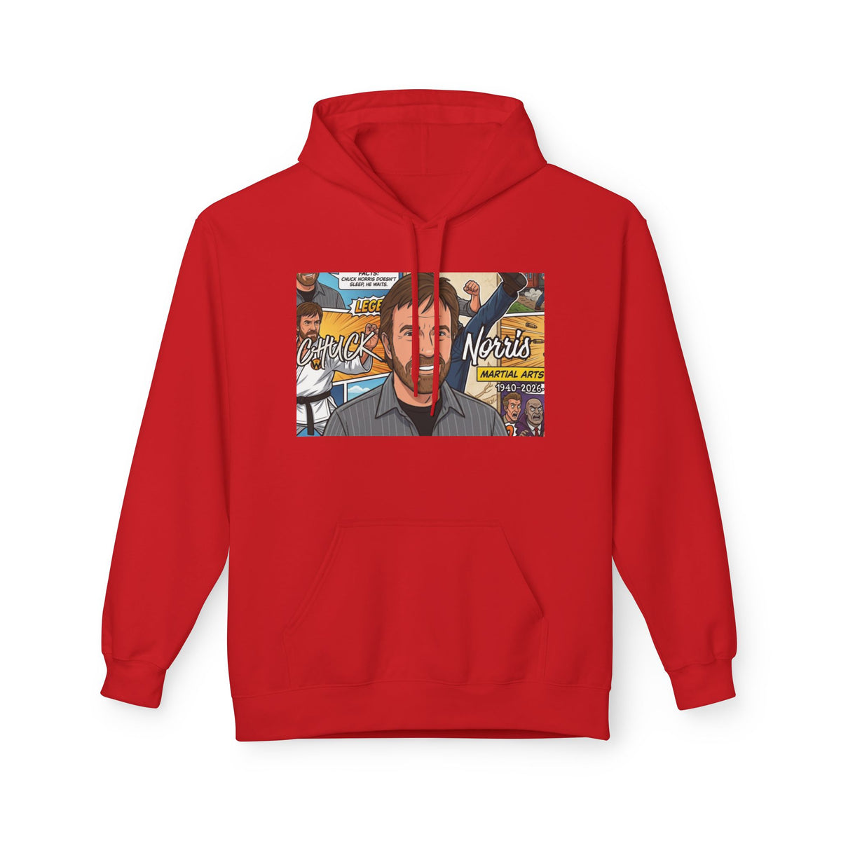 Chuck Norris Portrait Hoodie | Martial Arts Comic Illustration by GT Artland