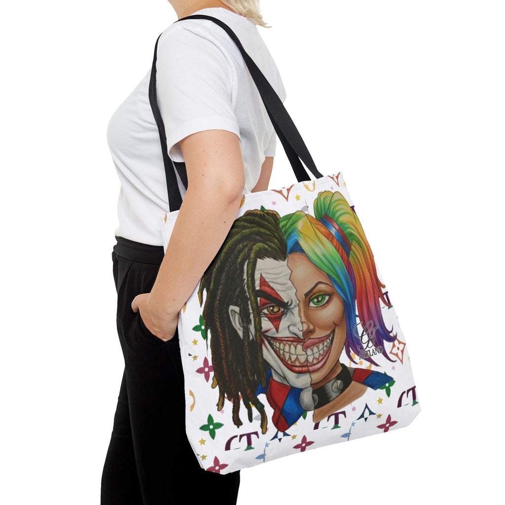 Two Faced Clown Couple Face Tote Bag – Urban Duo Swag by GT Artland