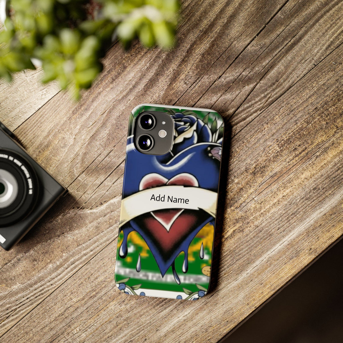 Blue Rose Garden Urban Styled Illustration Slim Phone Case |  by GT Artland