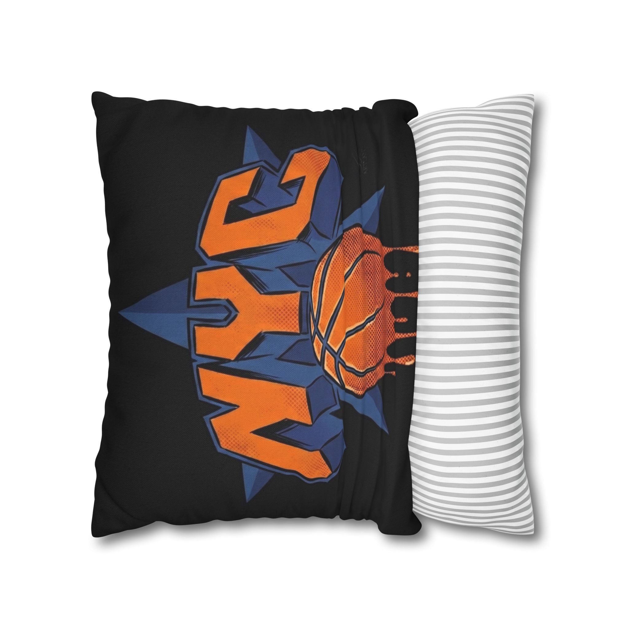 NYC Dripping Basketball Pillowcase | Square Throw Pillowcase by GT Artland