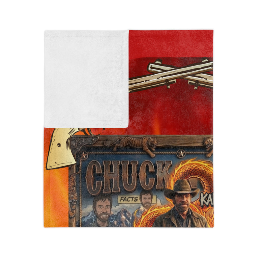 Chuck Norris Western  Velveteen Blanket With Ammunition