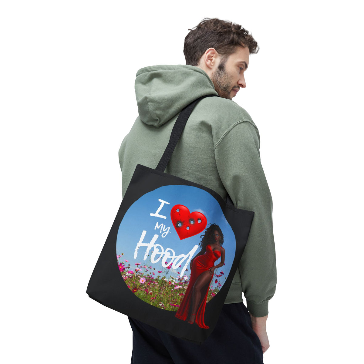 I Love My Hood tote bag | All-over print handbag