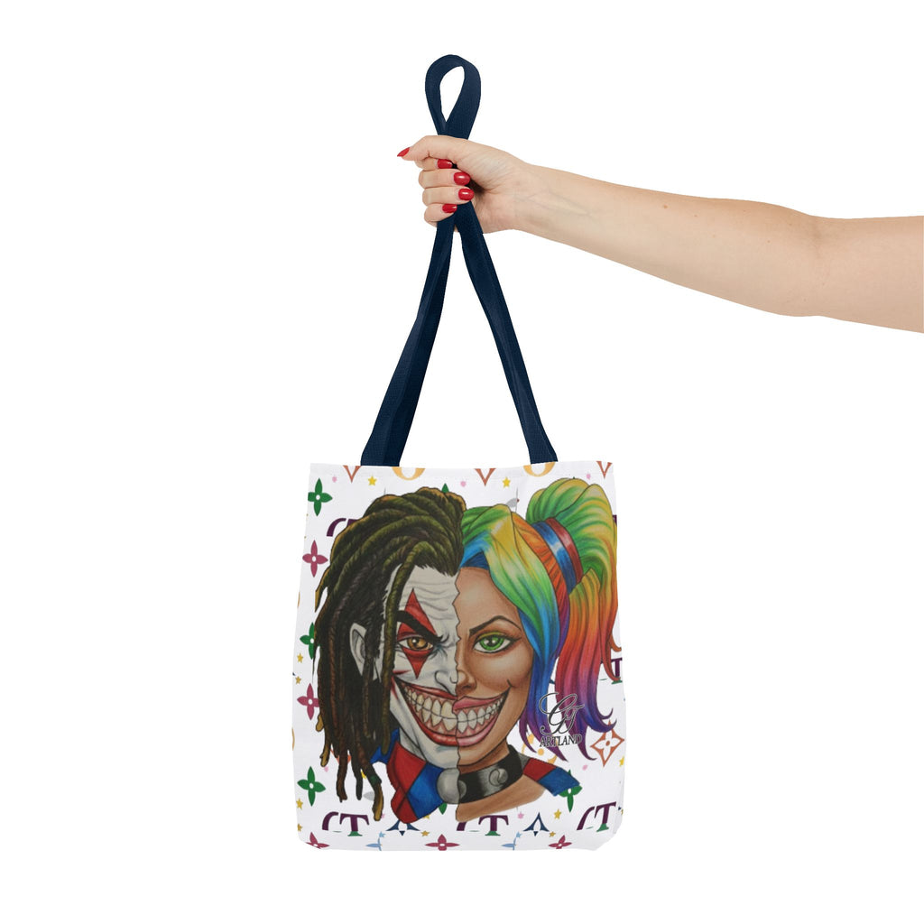 Two Faced Clown Couple Face Tote Bag – Urban Duo Swag by GT Artland