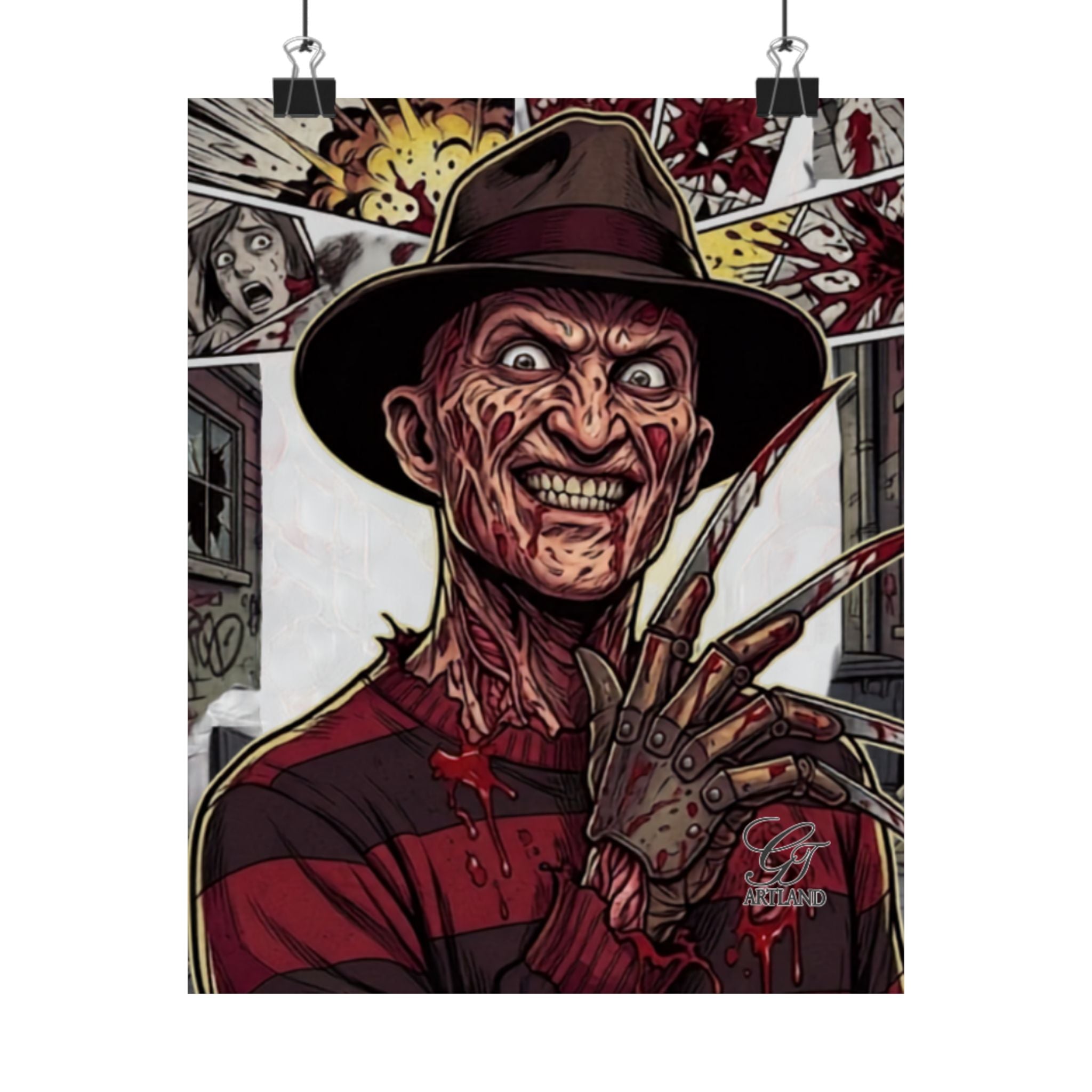 Elm Street Gangsta Horror  Airbrush Matte Vertical Posters by GT Artland