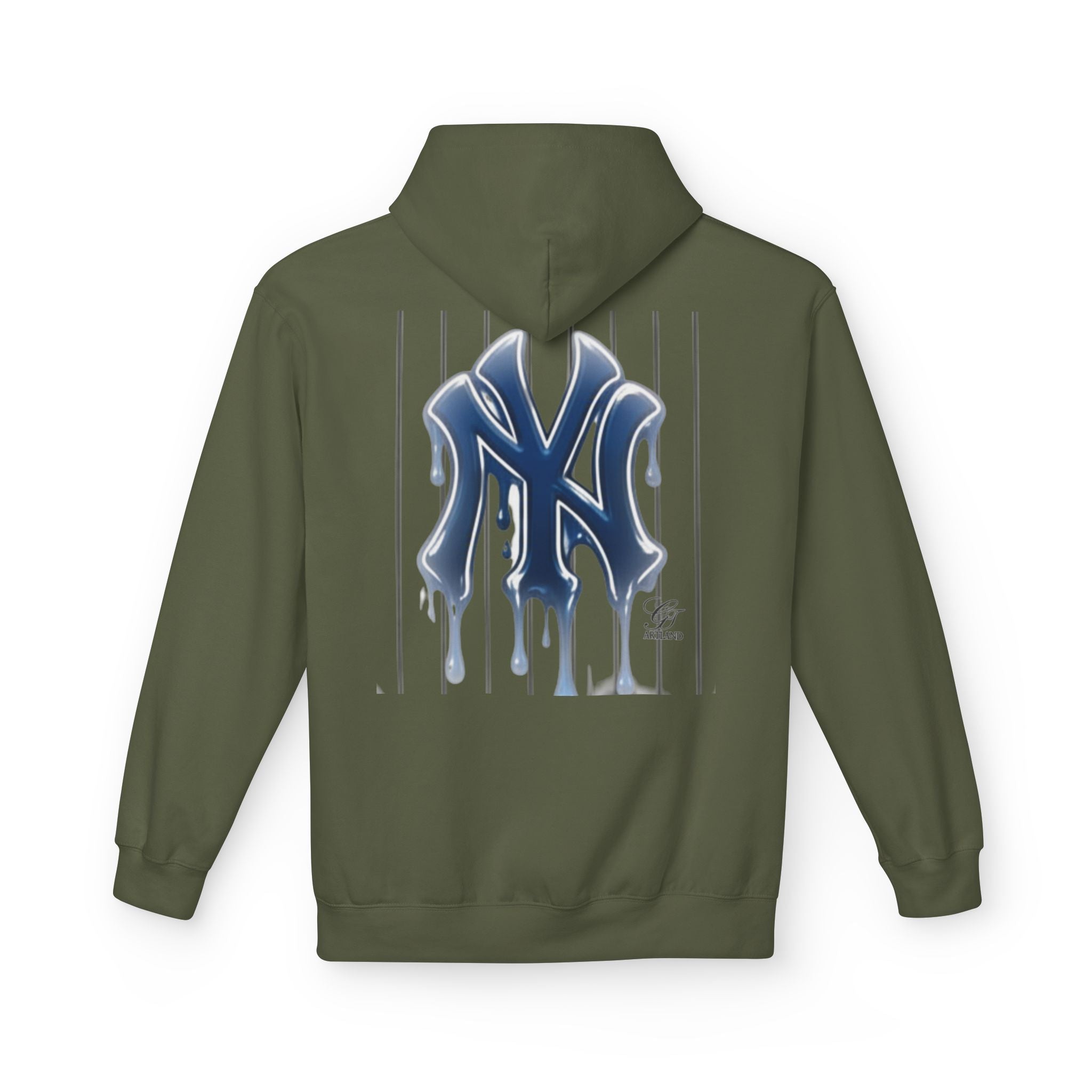 Dripping NY Fan Gear Logo Hoodie | Baseball Pinstripe Streetwear by GT Artland