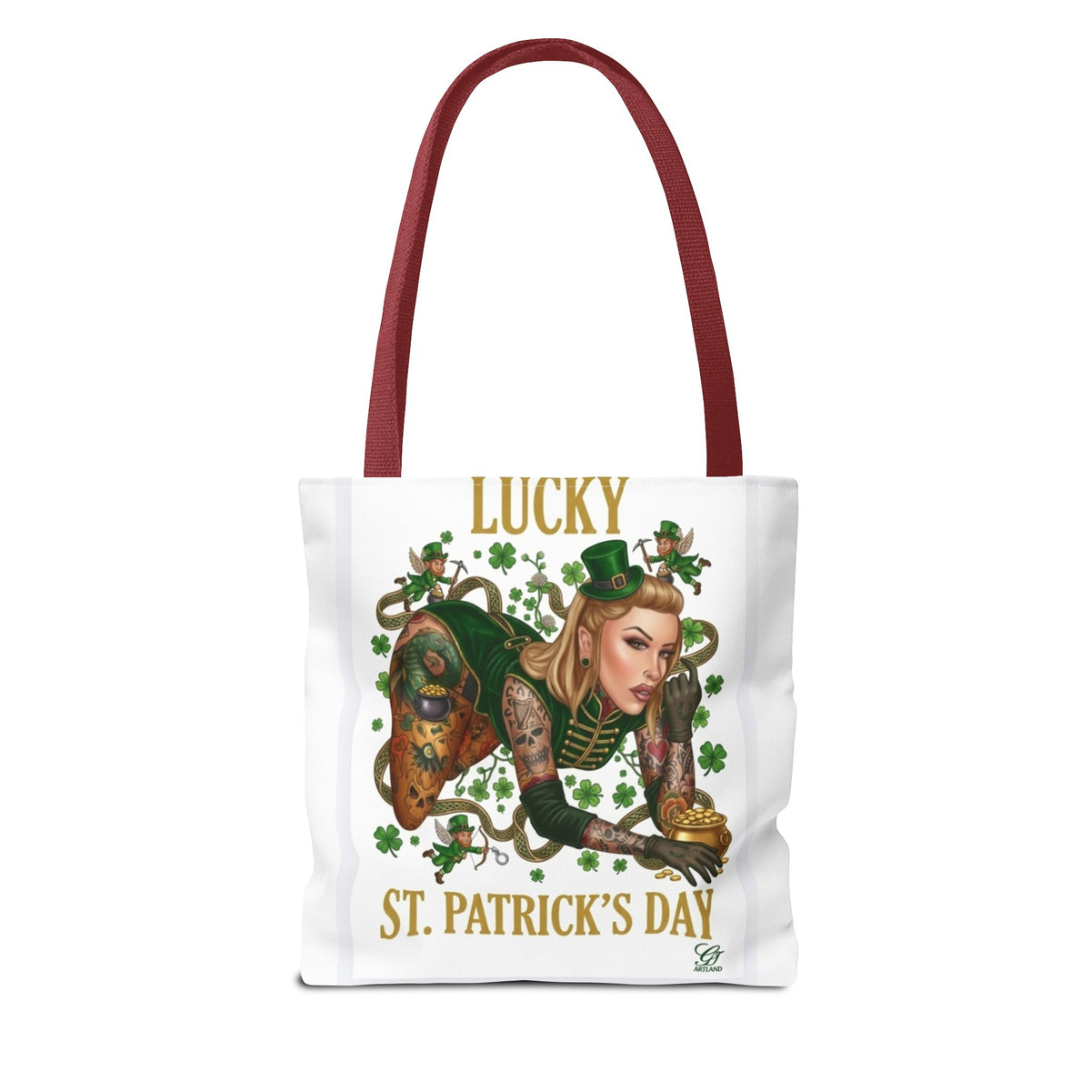 "Lucky" St Patrick's Day Tattoo Hot Sexy Vixen Designer Tote Bag by GT Artland