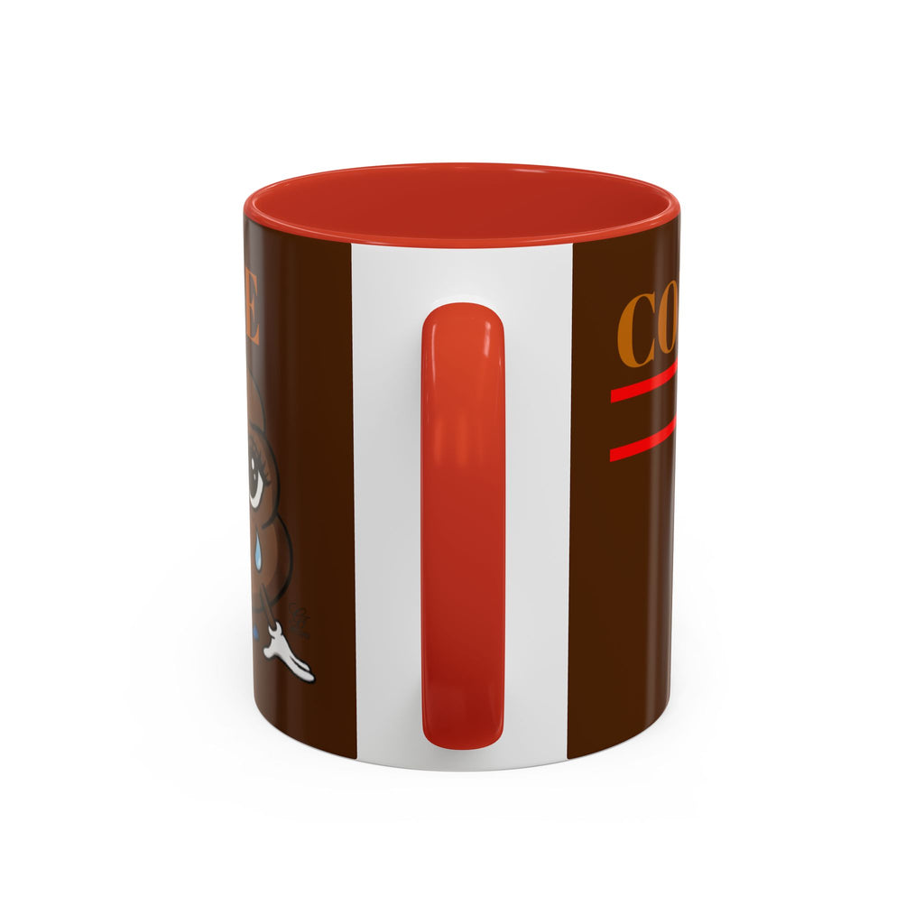 Coffee Mug — Cute Crying Poop Character "Coffee = Pooo" Accent Ceramic Mug by GT Artland