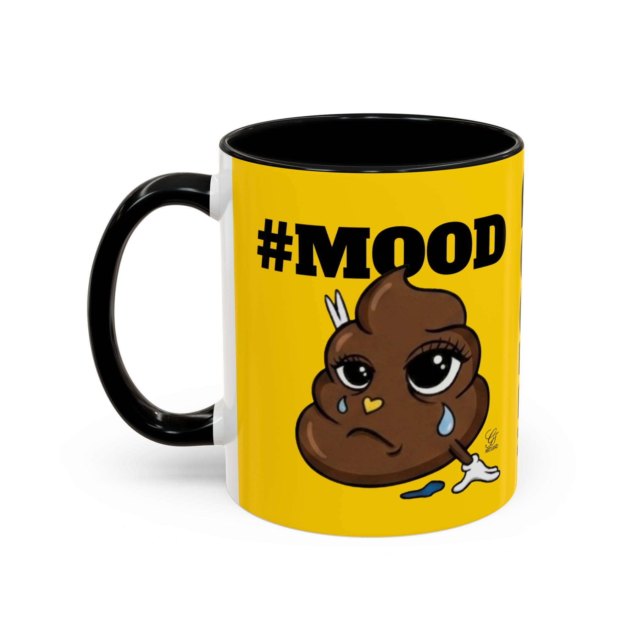 #MOOD Poop Emoji Accent Coffee Mug Yellow Edition — Funny 11/15oz Novelty Mug by GT Artland