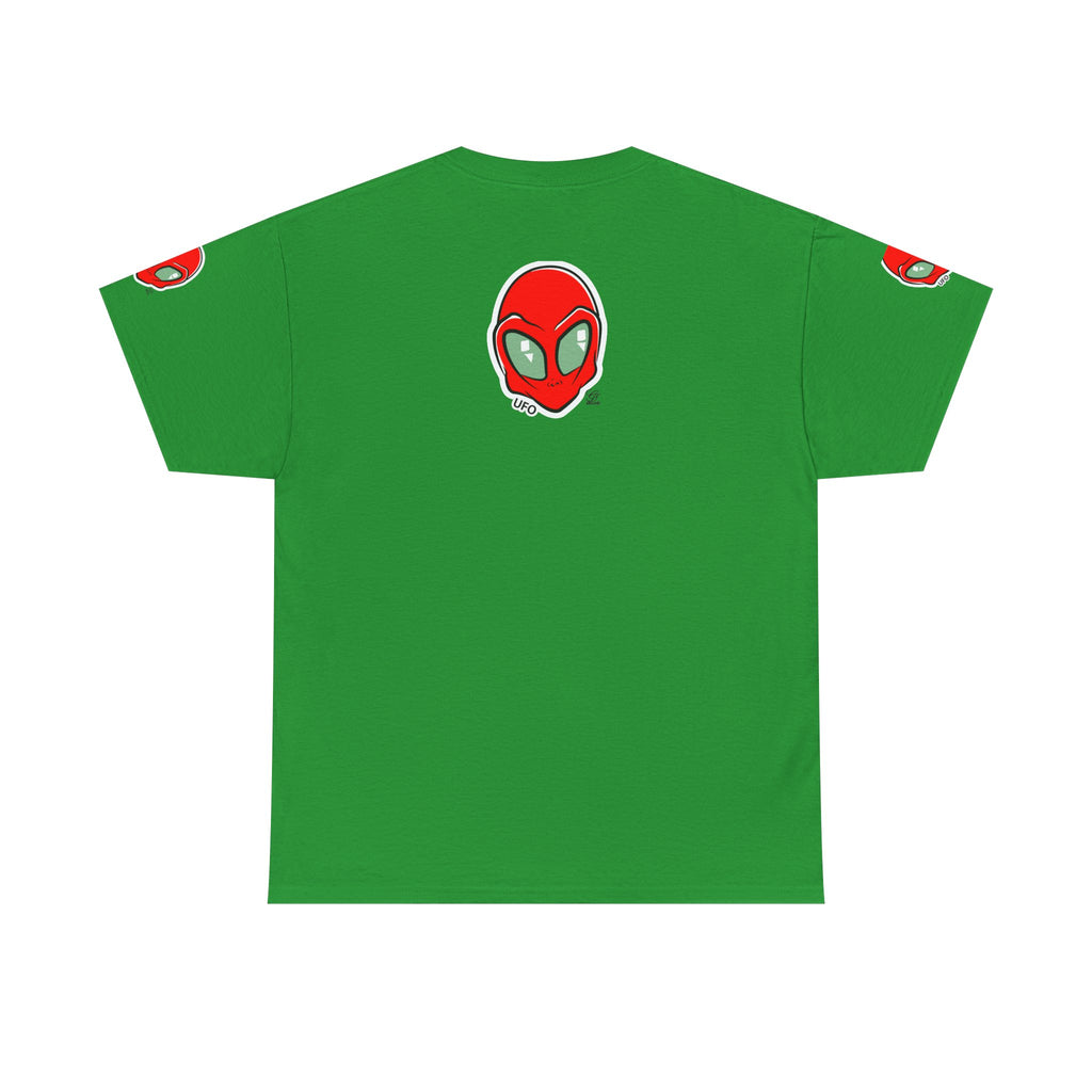 Red Alien Head UFO Tee | Retro Space Graphic T-Shirt