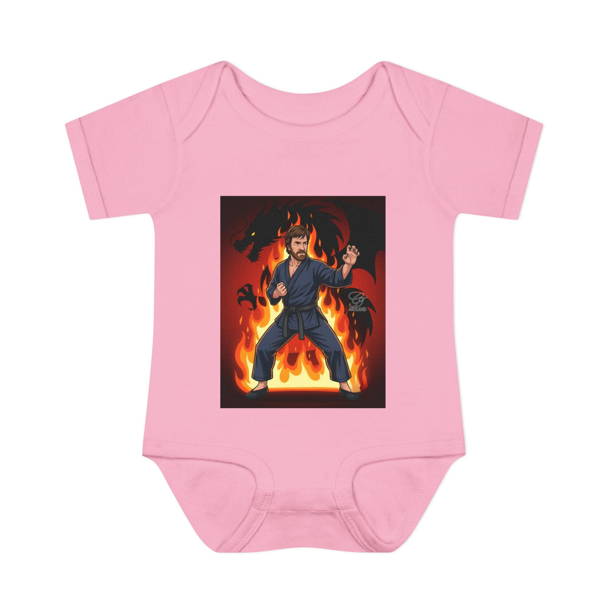 Flame Ninja Infant Bodysuit | Dragon Fire Martial Arts Baby Onesie