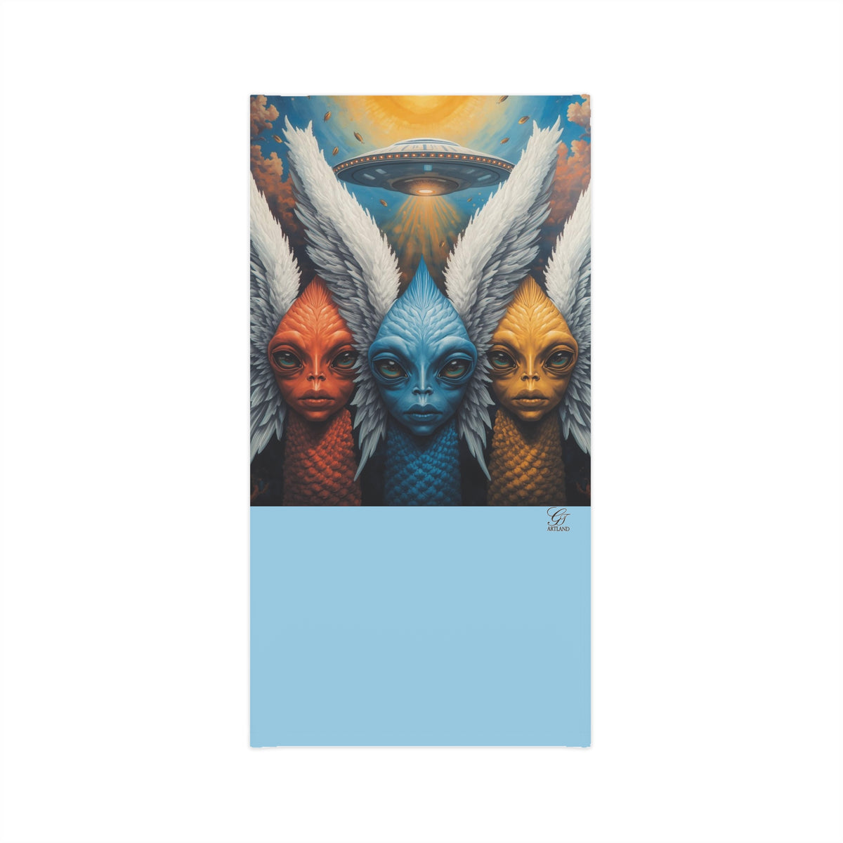 Trio Alien Angels UFO Neck Gaiter Sci-Fi Neck Tube | Lightweight Face Mask