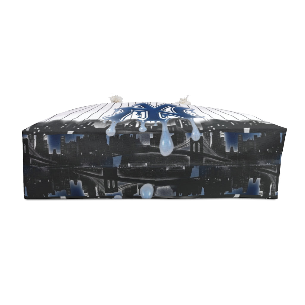 Graffiti NY Drip Logo Weekender Bag | Pinstripe City Skyline by GT Artland