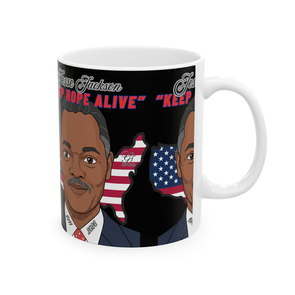 "Jesse Jackson Legacy Portrait Ceramic Mug - Keep Hope Alive" By GTArtland