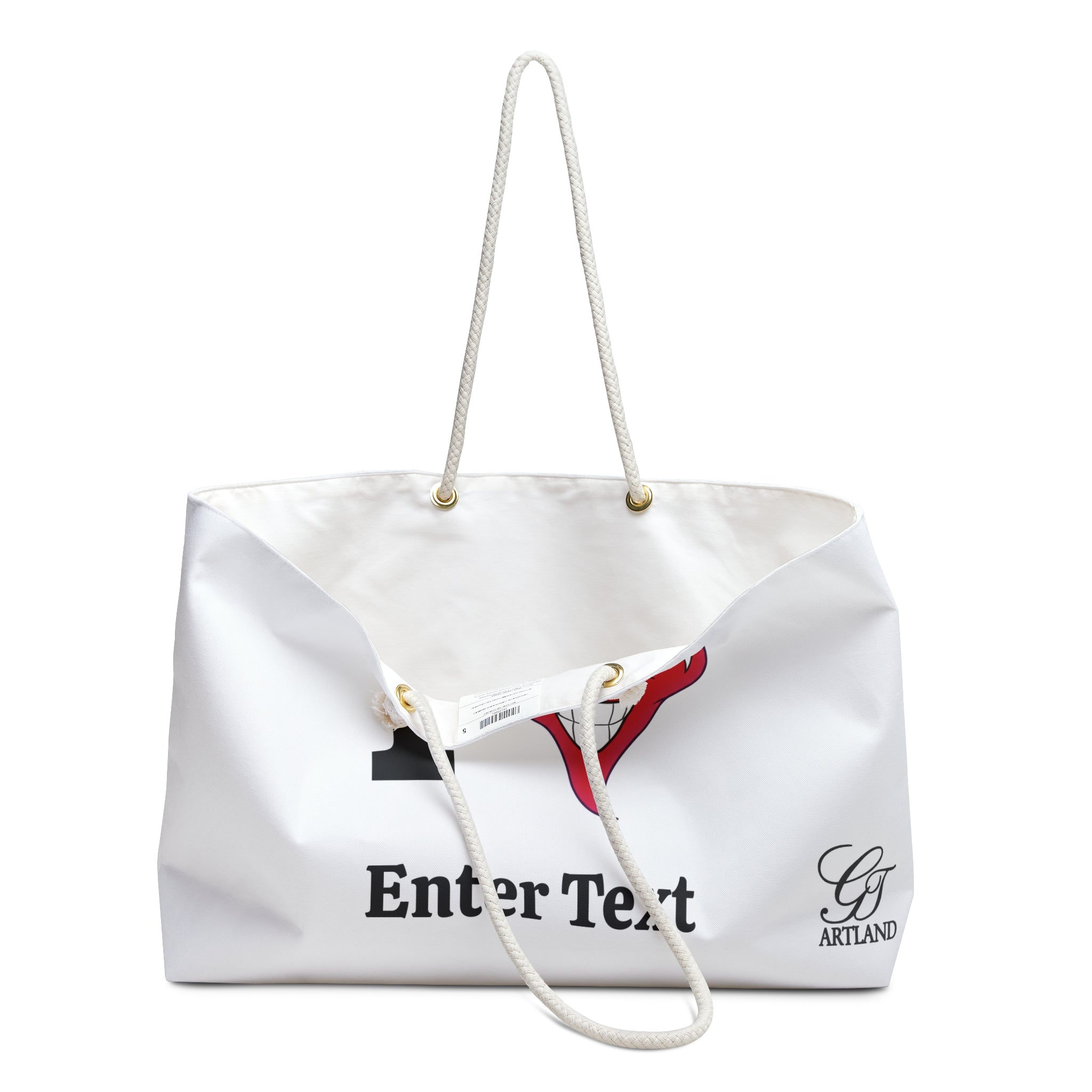 I Heart Smiling Heart Weekender Bag | Customizable Text Tote by GT Artland