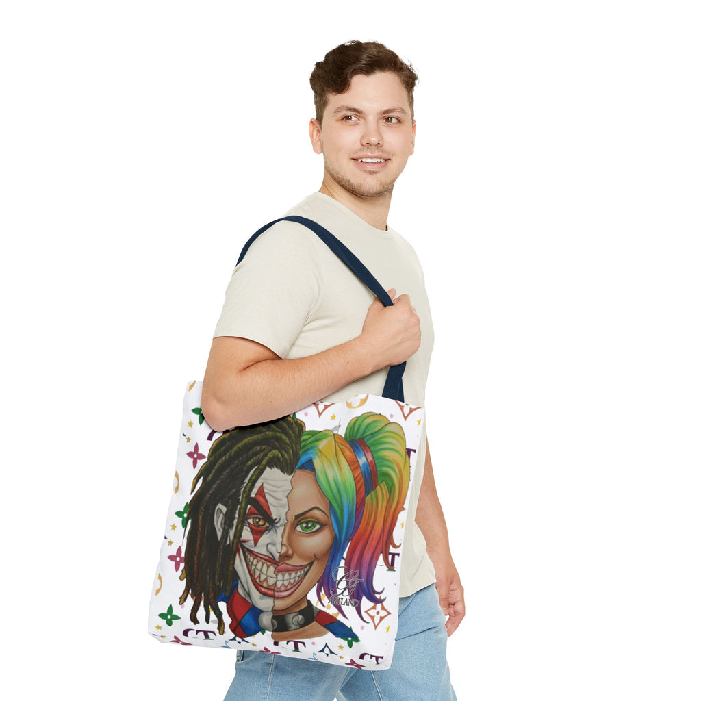 Two Faced Clown Couple Face Tote Bag – Urban Duo Swag by GT Artland
