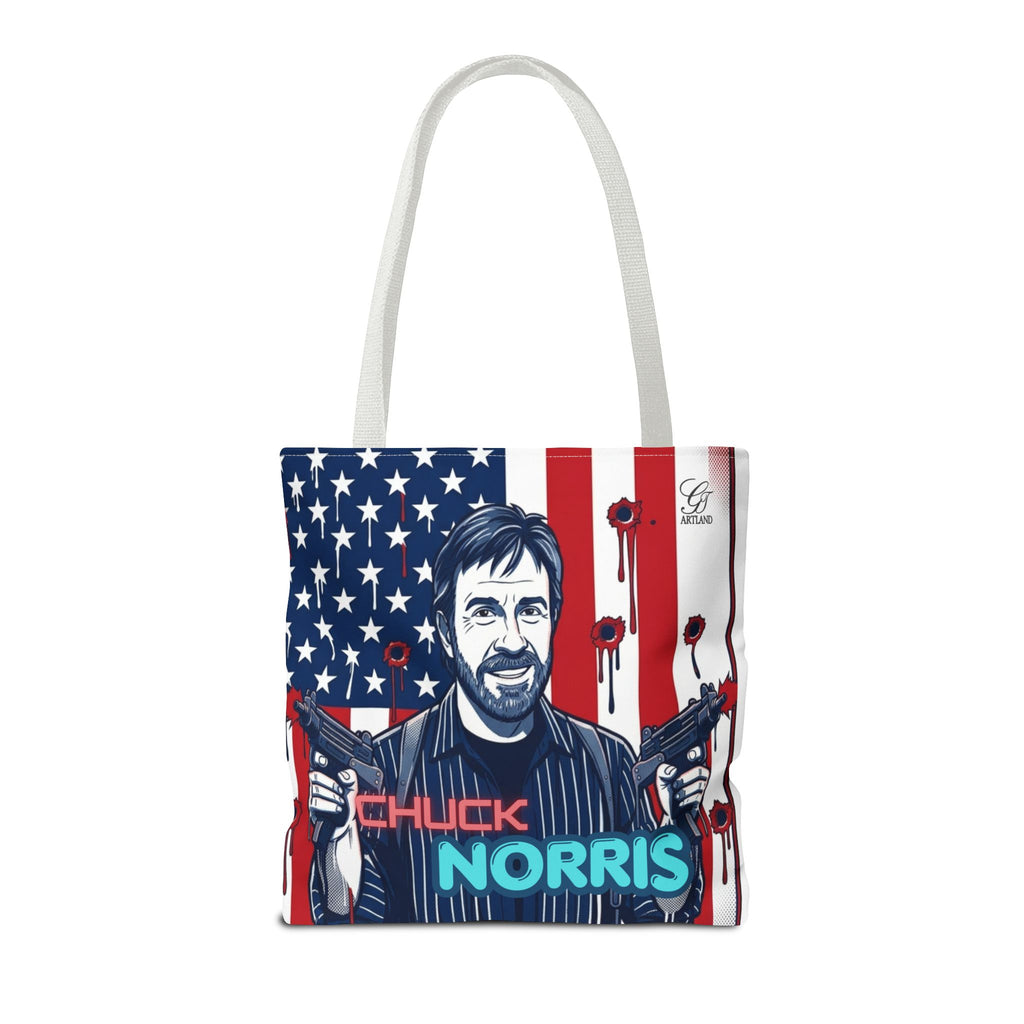 Patriotic Action Designer Edition Hero Tote Bag — 'Chuck Norris' Graphic by GT Artland
