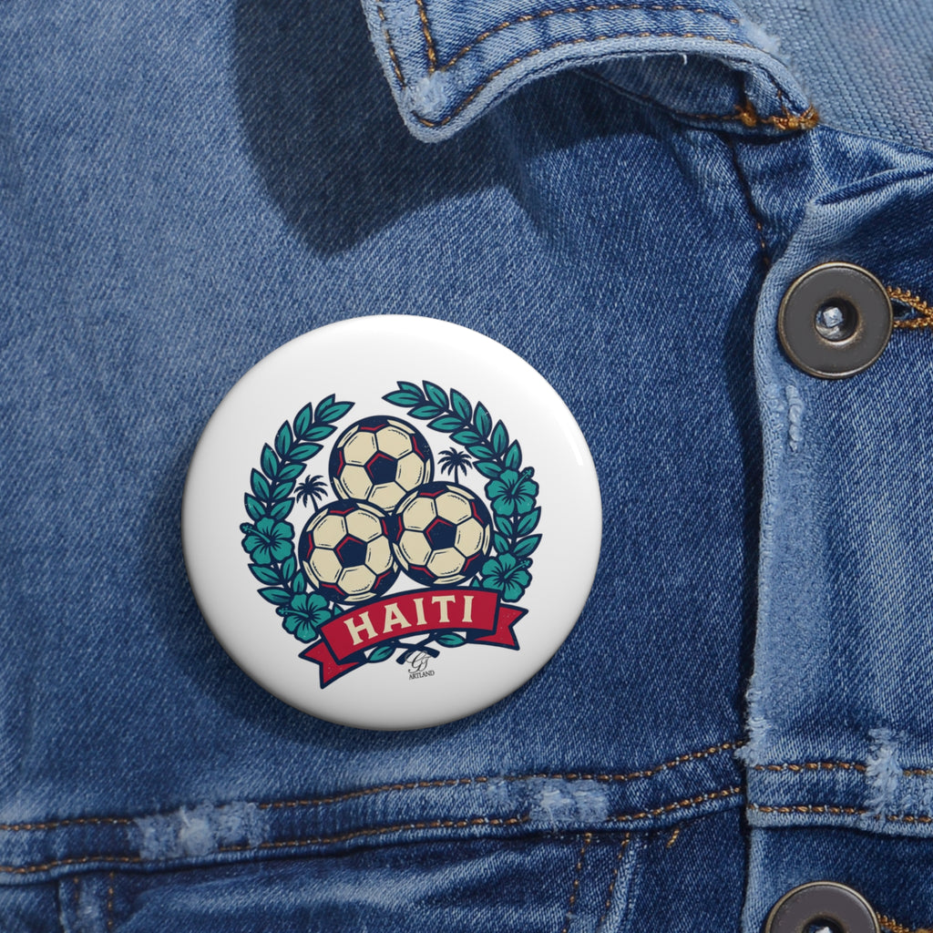 Haitian Soccer Pin Button | Football Emblem Badge