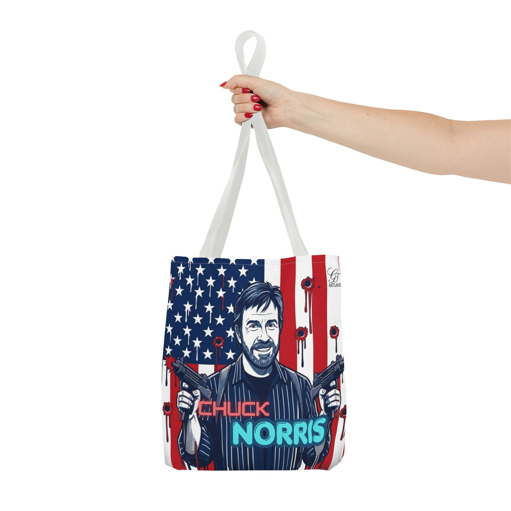 Patriotic Action Designer Edition Hero Tote Bag — 'Chuck Norris' Graphic by GT Artland