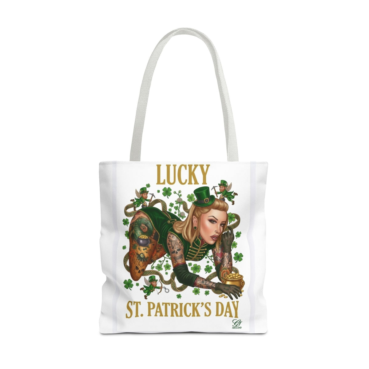 "Lucky" St Patrick's Day Tattoo Hot Sexy Vixen Designer Tote Bag by GT Artland
