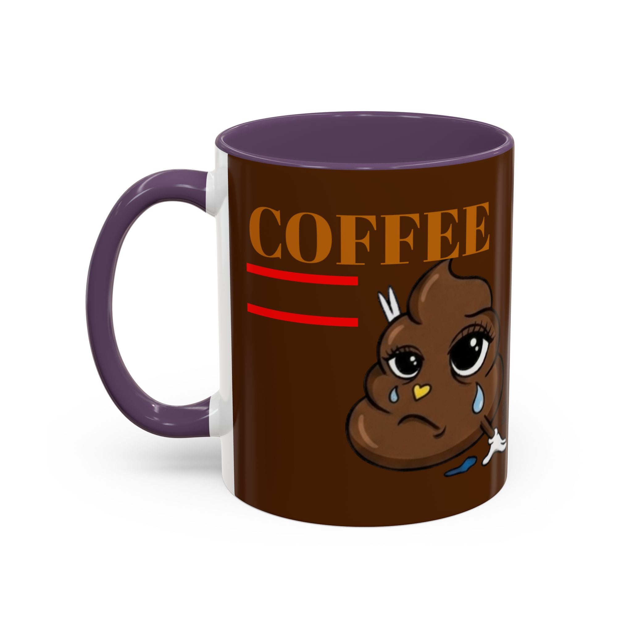 Coffee Mug — Cute Crying Poop Character "Coffee = Pooo" Accent Ceramic Mug by GT Artland