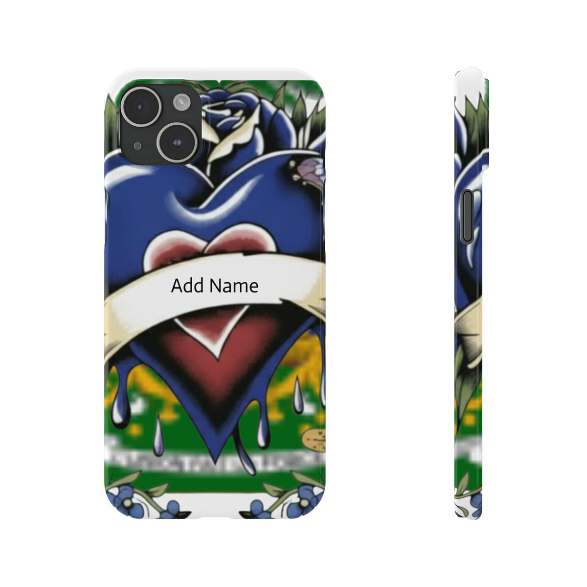 Blue Rose Garden Urban Styled Illustration Slim Phone Case |  by GT Artland