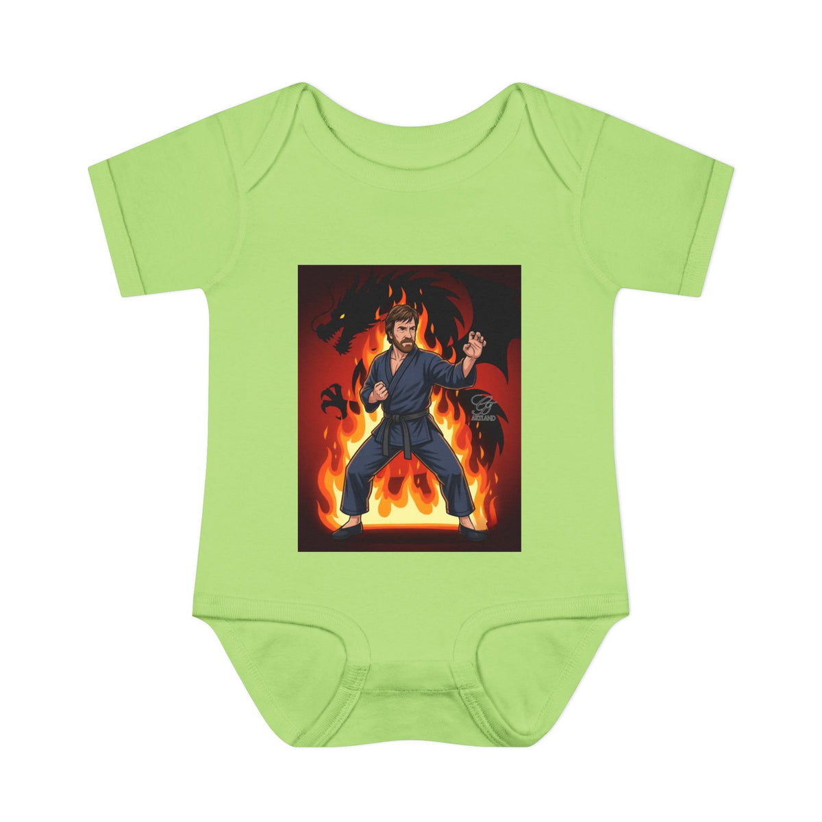 Flame Ninja Infant Bodysuit | Dragon Fire Martial Arts Baby Onesie