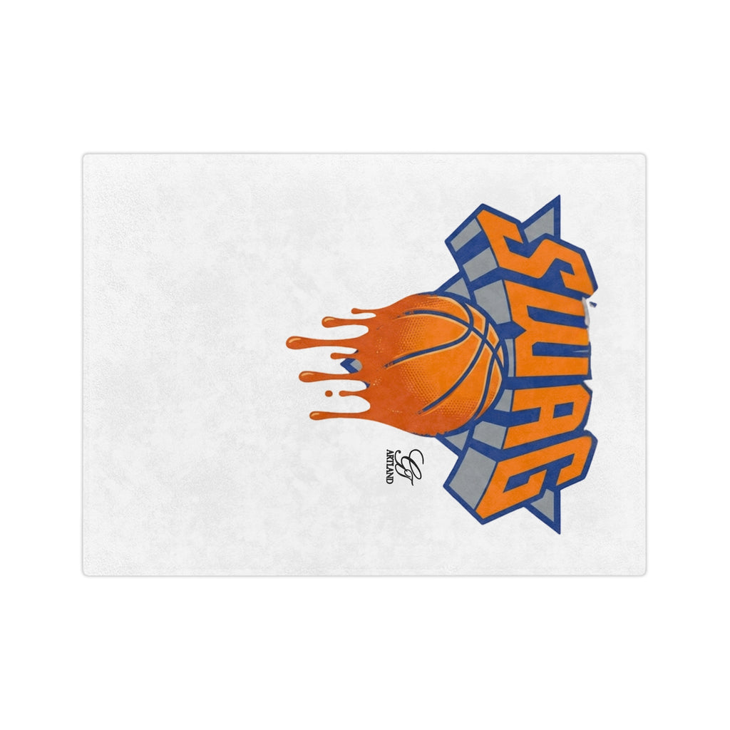 Dripping Basketball Swag Velveteen Blanket | Sports Logo Throw by GT Artland
