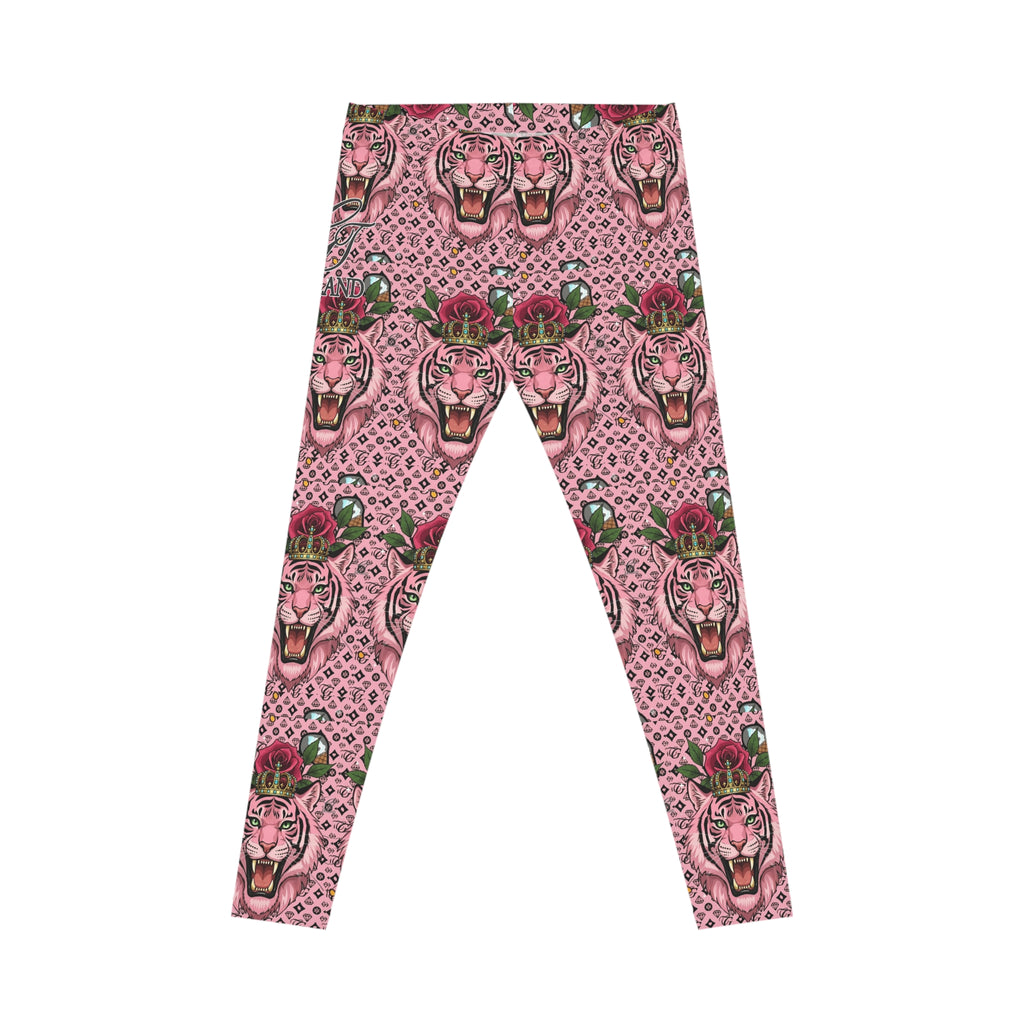 Pink Tiger Queen Rose Pattern Women's Leggings
