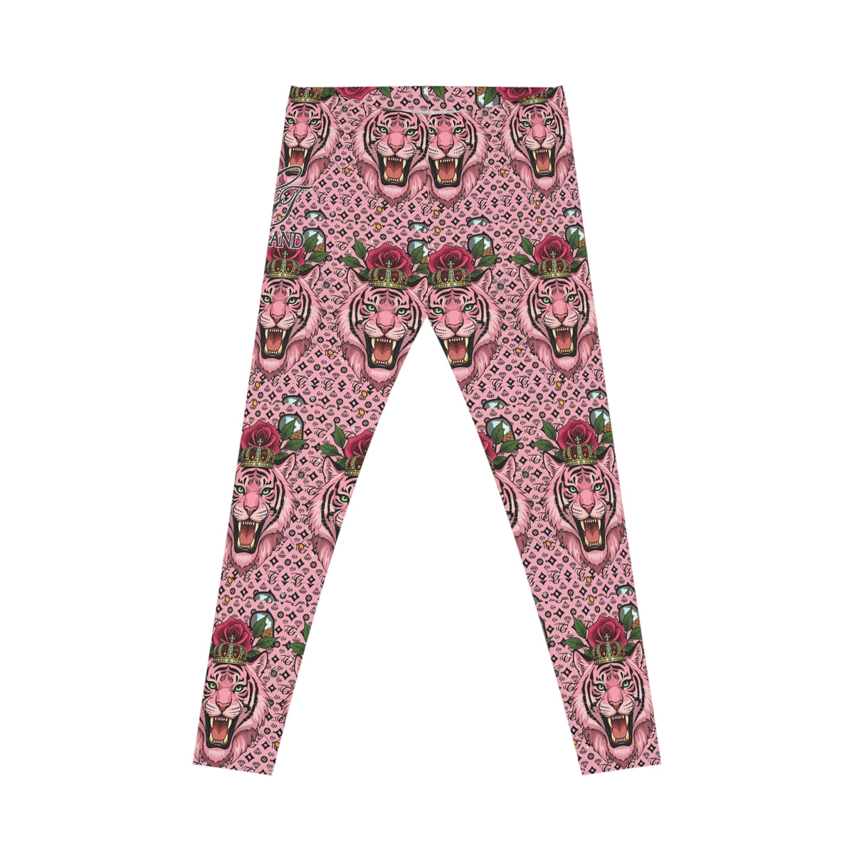 Pink Tiger Queen Rose Pattern Women's Leggings