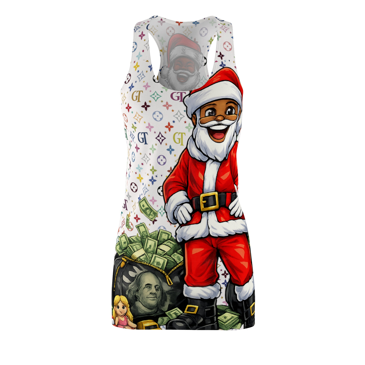 Santa Money Christmas Racerback Dress by GT Artland