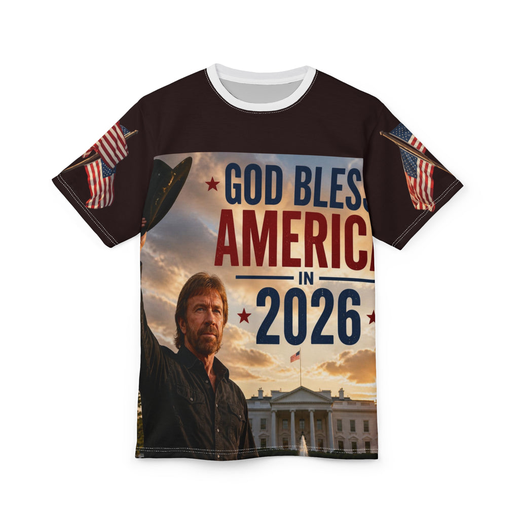 God Bless America 2026 Tee | Patriotic All-Over Print Shirt