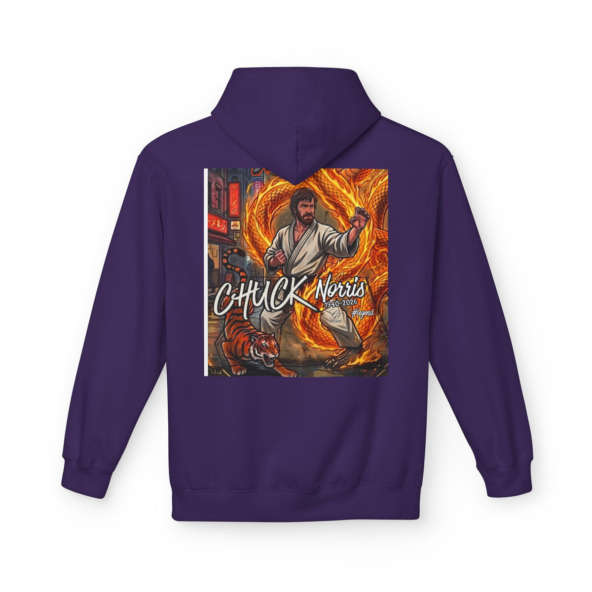 Chuck Norris Martial Arts Hoodie | Action Illustration, Retro Fight Scene by GT Artland