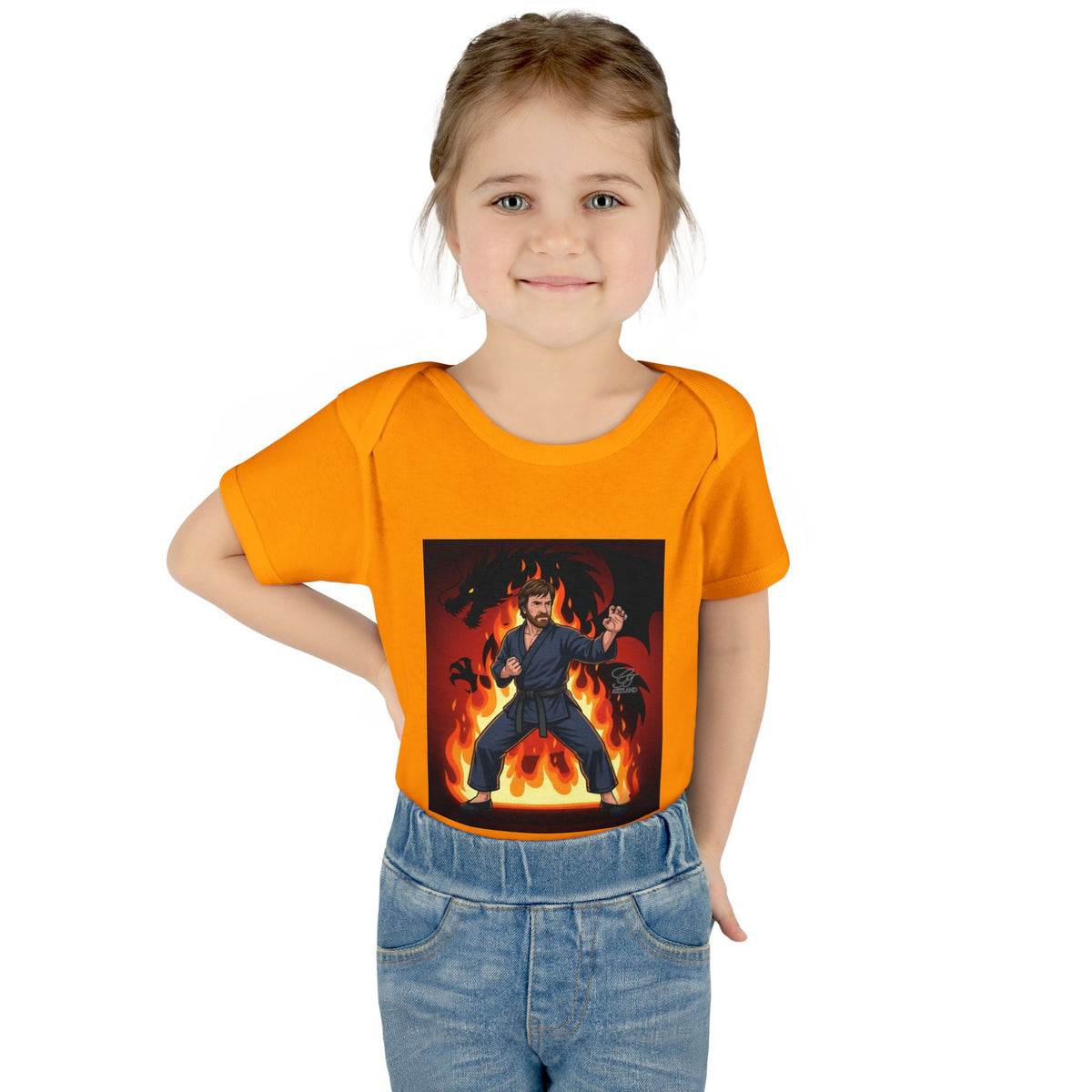 Flame Ninja Infant Bodysuit | Dragon Fire Martial Arts Baby Onesie