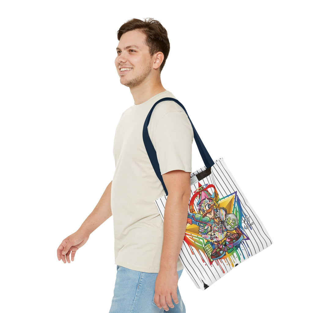 Graffiti Duck Urban Colorful Drip Tote Bag — Colorful Street Art by GT Artland