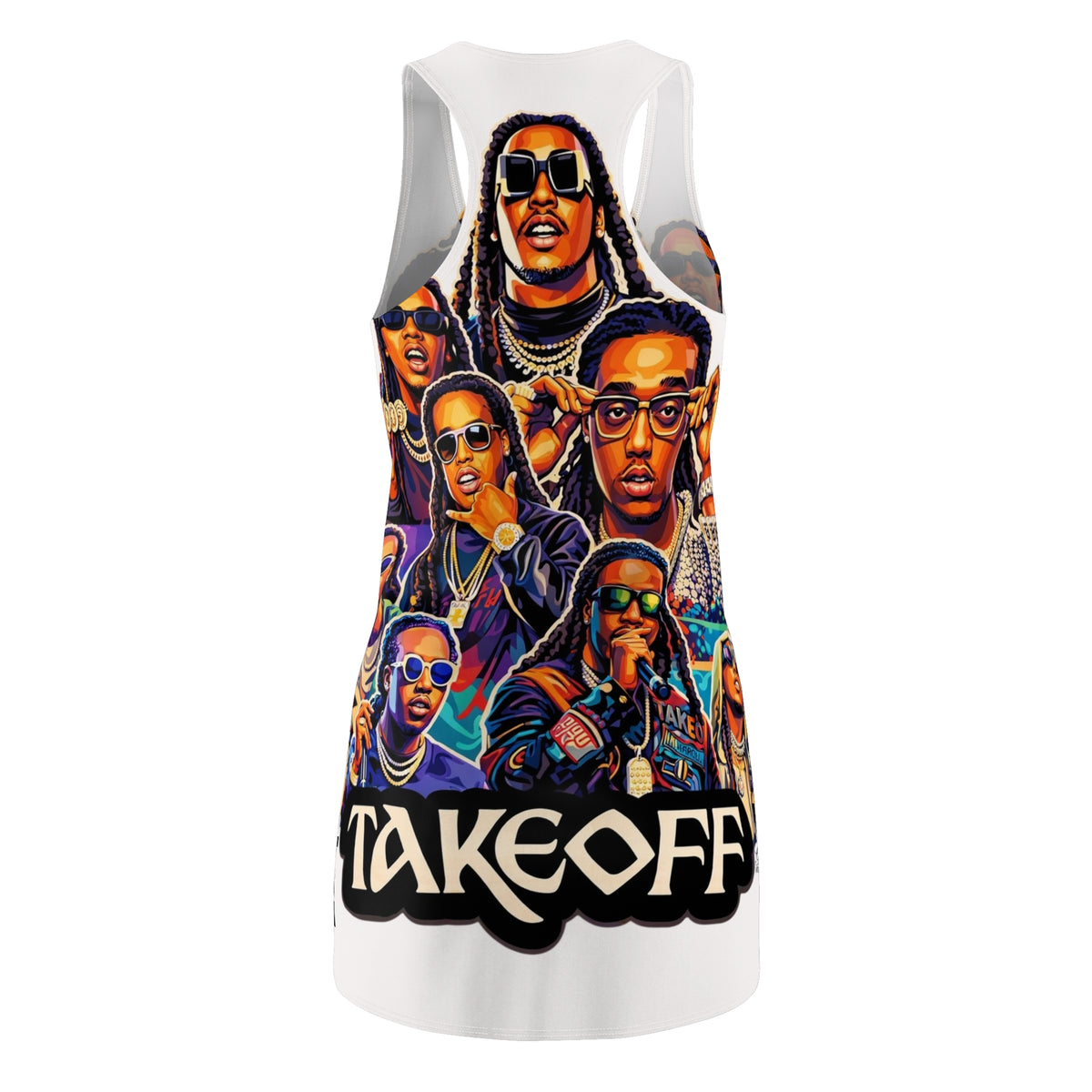 Takeoff Rap Collage Racerback Dress | Hip Hop Artist Dress