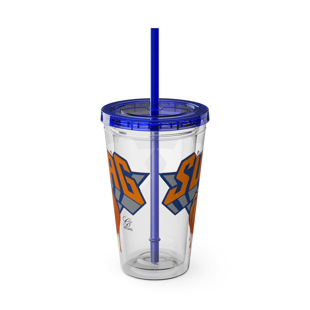 Swag Dripping Basketball Tumbler | 16oz Straw Cup by GT Artland