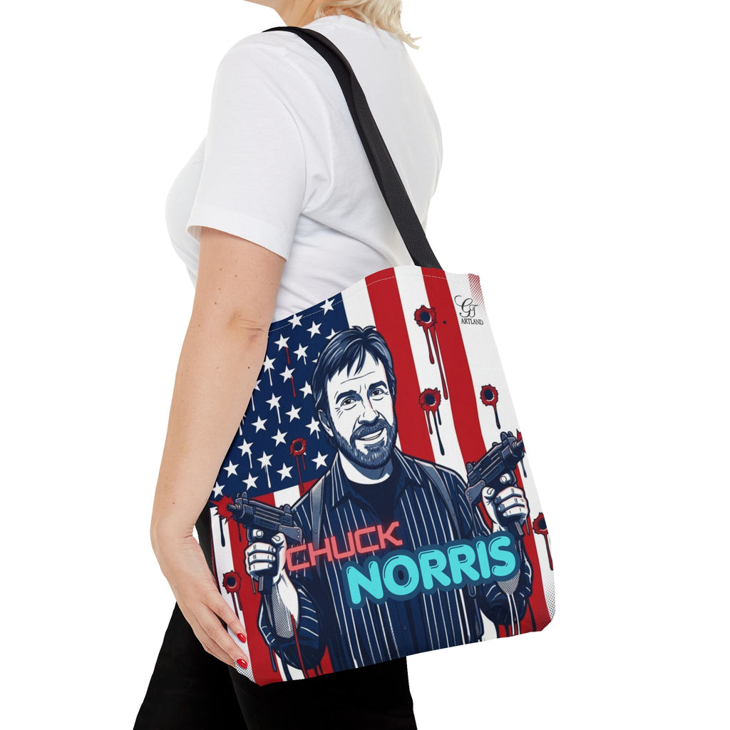 Patriotic Action Designer Edition Hero Tote Bag — 'Chuck Norris' Graphic by GT Artland