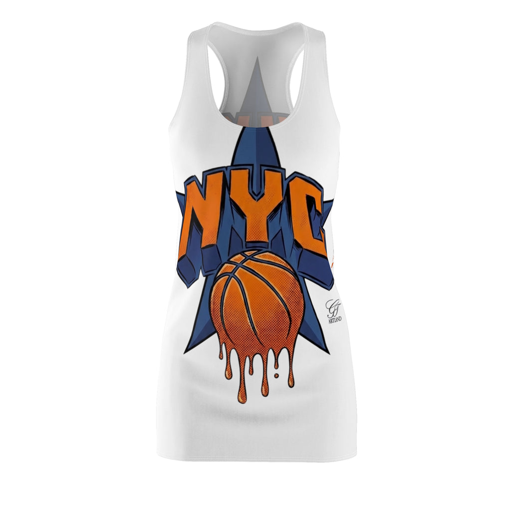 NYC Dripping Basketball Racerback Dress | Streetwear Sports Graphic by GT Artland