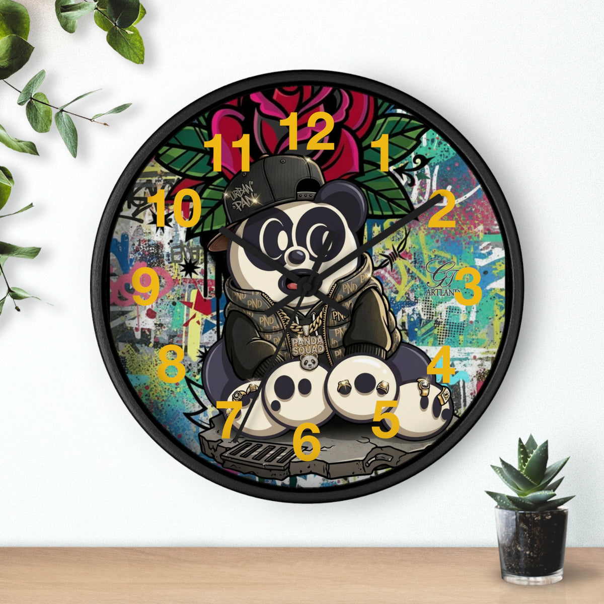 Graffiti Panda Designer Wall Clock