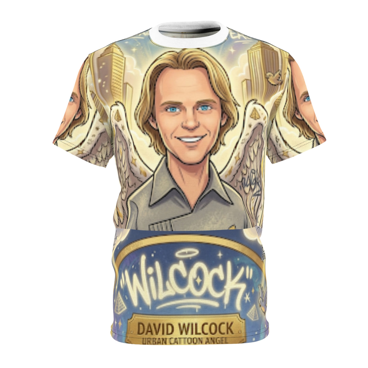 Dave Wilcock Cartoon Angel Cut & Sew T-Shirt by GT Artland