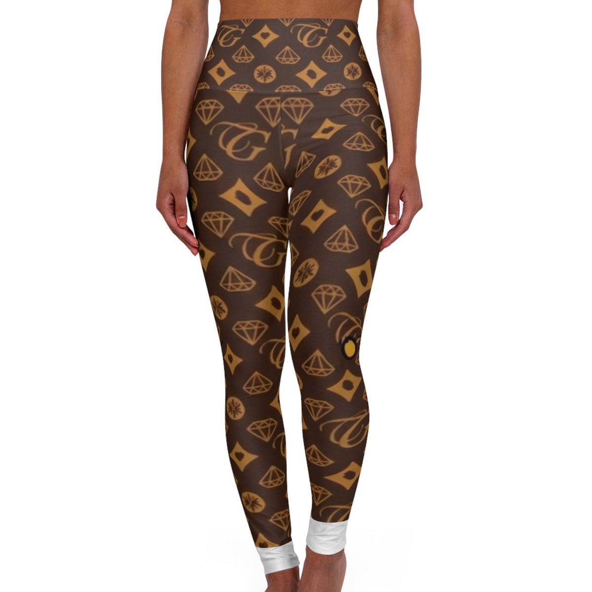 Monogram Diamond Pattern High Waisted Yoga Leggings by GT Artland