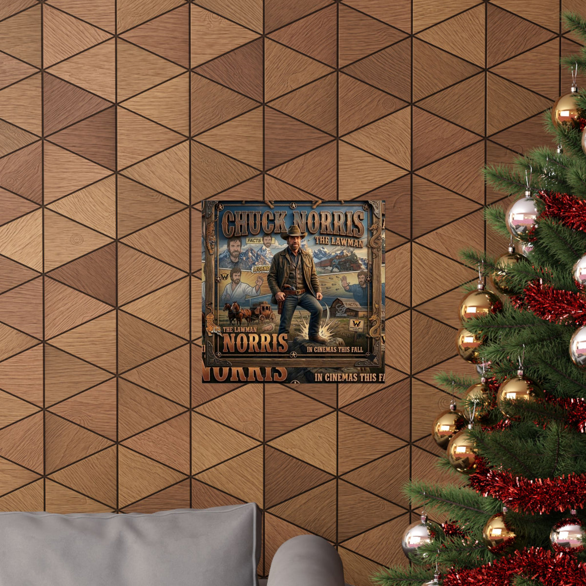 Chuck Norris Movie Poster Matte Vertical Poster | Cowboy Lawman Wall Art by GT Artland